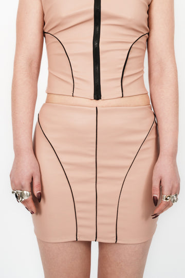 |VEINS| SKIRT BEIGE