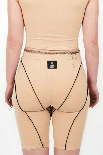 NAKED BIKER SHORTS BEIGE