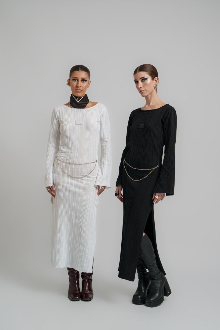 TEXTURED LINES DRESS